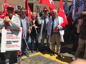 Sit - in dei medici, veterinari e dirigenti sanitari a Palazzo Vidoni