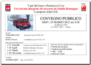 29 marzo 2012 Emilia Romagna: Convegno pubblico 