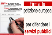 Firma la petizione europea per difendere i servizi pubblici