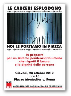locandina iniziativa "Le carceri esplodono noi le portiamo in piazza
