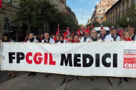 I medici al corteo della CGIL del 27 novembre 2010