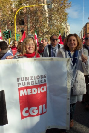 I medici al corteo della CGIL del 27 novembre 2010