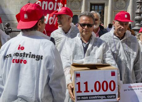 Sit-in FPCGIL Medici a piazza Montecitorio