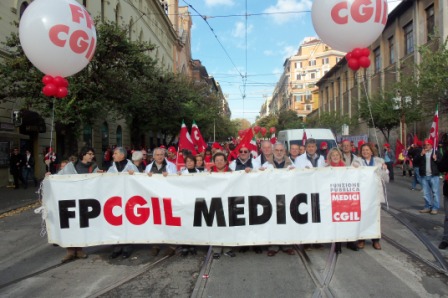 I medici al corteo della CGIL del 27 novembre 2010