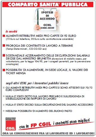 volantino CCNL Sanità Pubblica