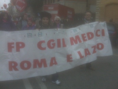 La FPCGIL Medici in piazza a Roma