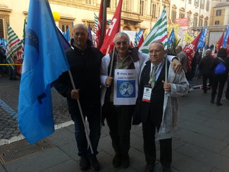 Massimo Cozza (Fp Cgil Medici), Biagio Papotto (Cisl Medici) e Roberto Bonfili (Uil Fpl Medici) #iomimobilitoetu