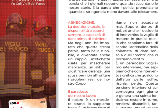 VVF: ABNEGAZIONE –  LA PAROLA CHE CI ONORA E CHE CI CONDANNA Focus Pubblico n° 7