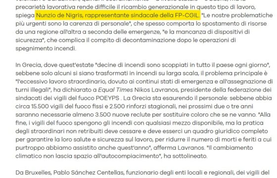 VVF: Salute e Sicurezza – L’austerità uccide