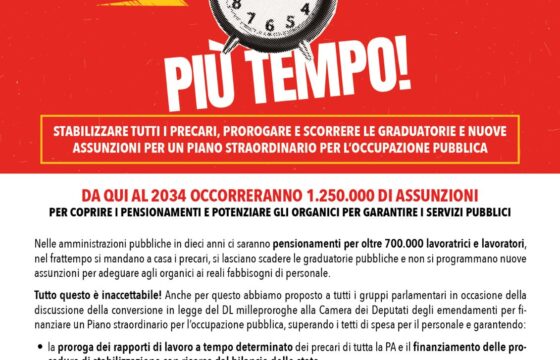 P.a.: “stop precariato, subito nuove assunzioni”, domani presidio Fp Cgil a Roma
