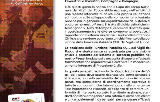 VVF: Il Corpo Nazionale dei Vigili del Fuoco assuma il ruolo di guida dell’intero sistema di Protezione Civile in Italia –  Focus Pubblico n. 15