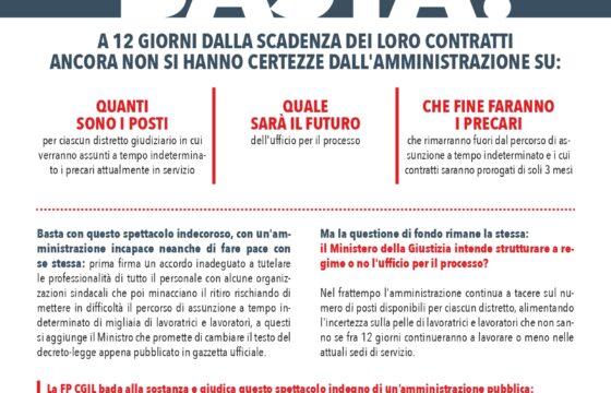 PRECARI PNRR GIUSTIZIA: ORA BASTA!