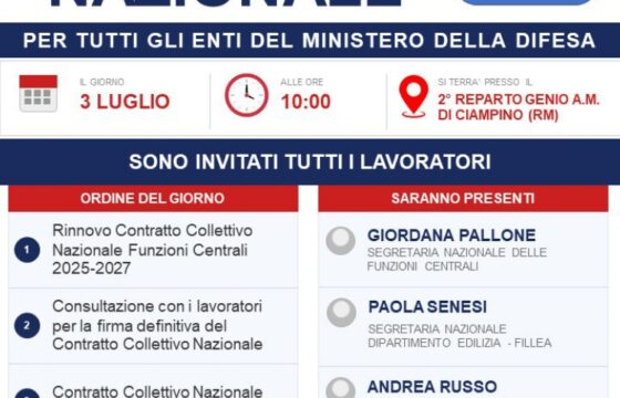 Difesa – Assemblea nazionale per tutti gli enti del Ministero della Difesa il 3 luglio in modalità mista
